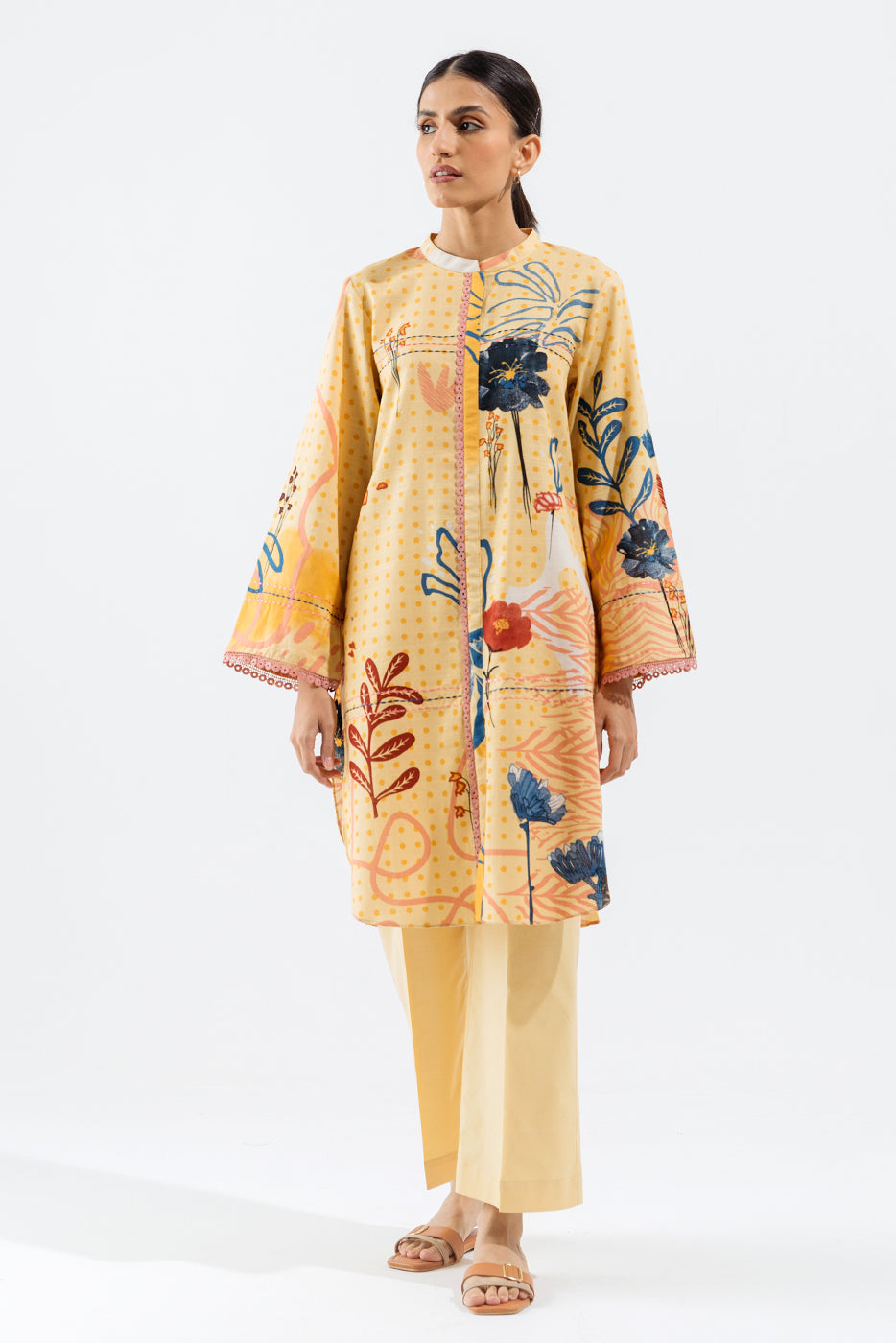 2 Piece - Printed Khaddar Suit - Flora Punk