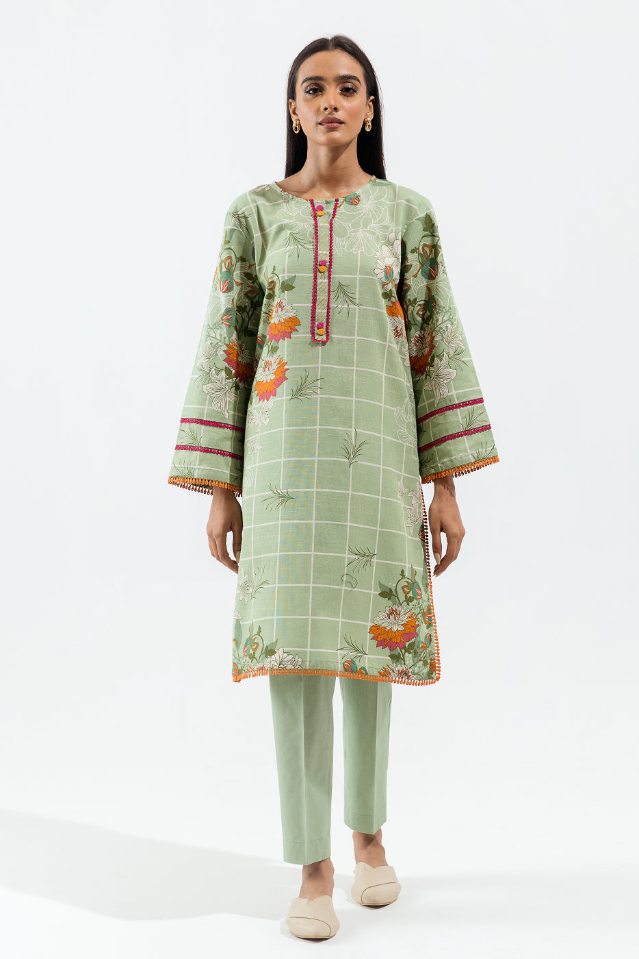 2 Piece - Printed Khaddar Suit - Gardenia Deco
