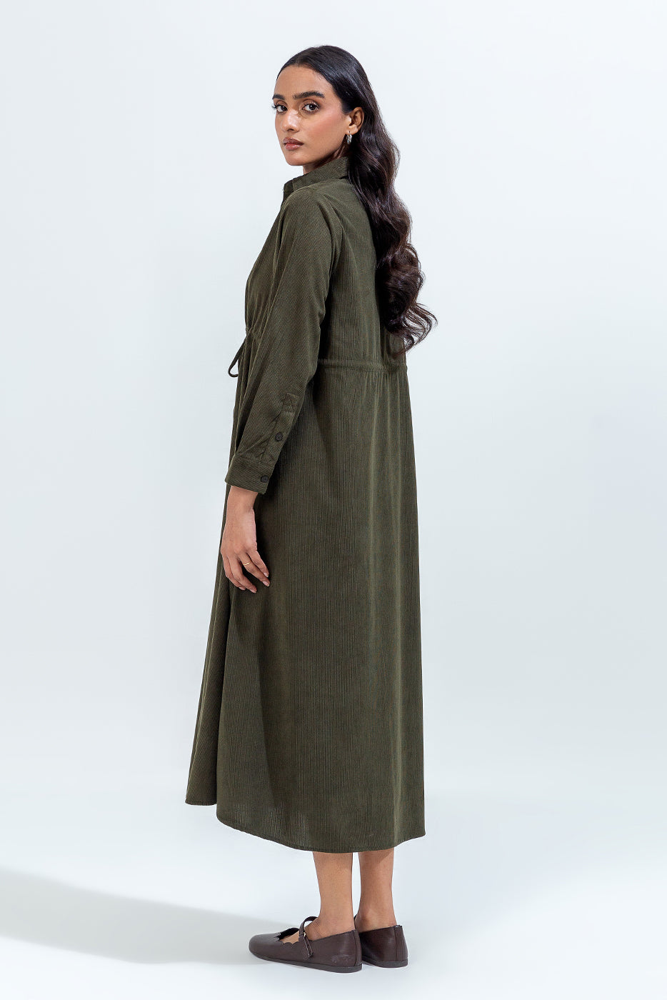 Olive Green Corduroy Dress