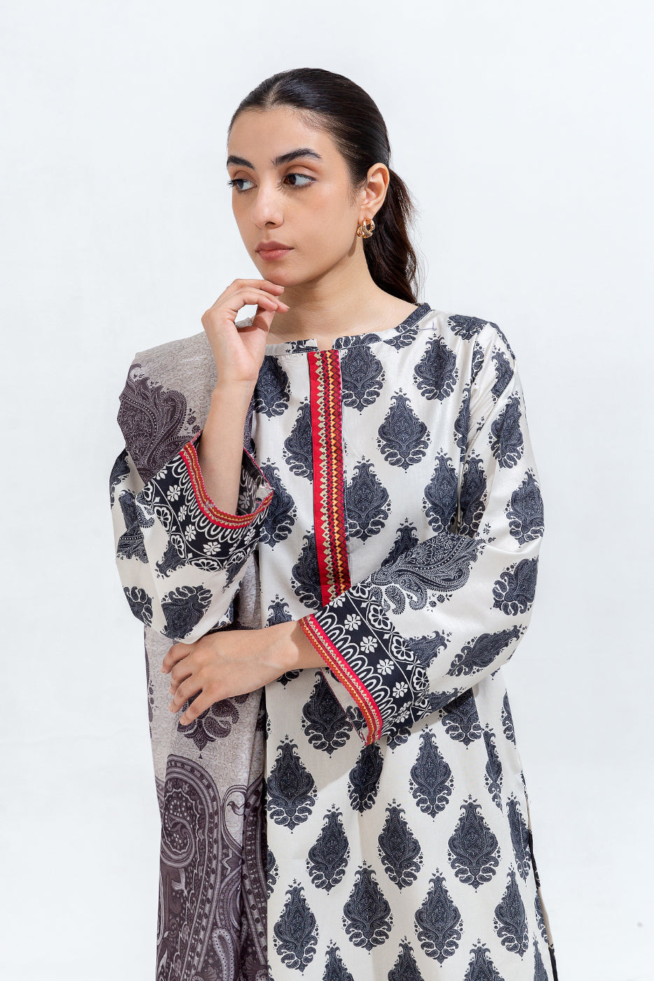 2 Piece Printed Cambric Suit (Pret)