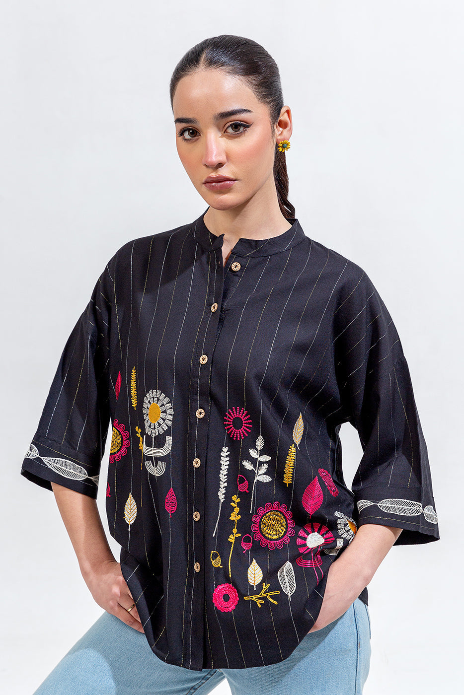 Embroidered Viscose Top (Pret)