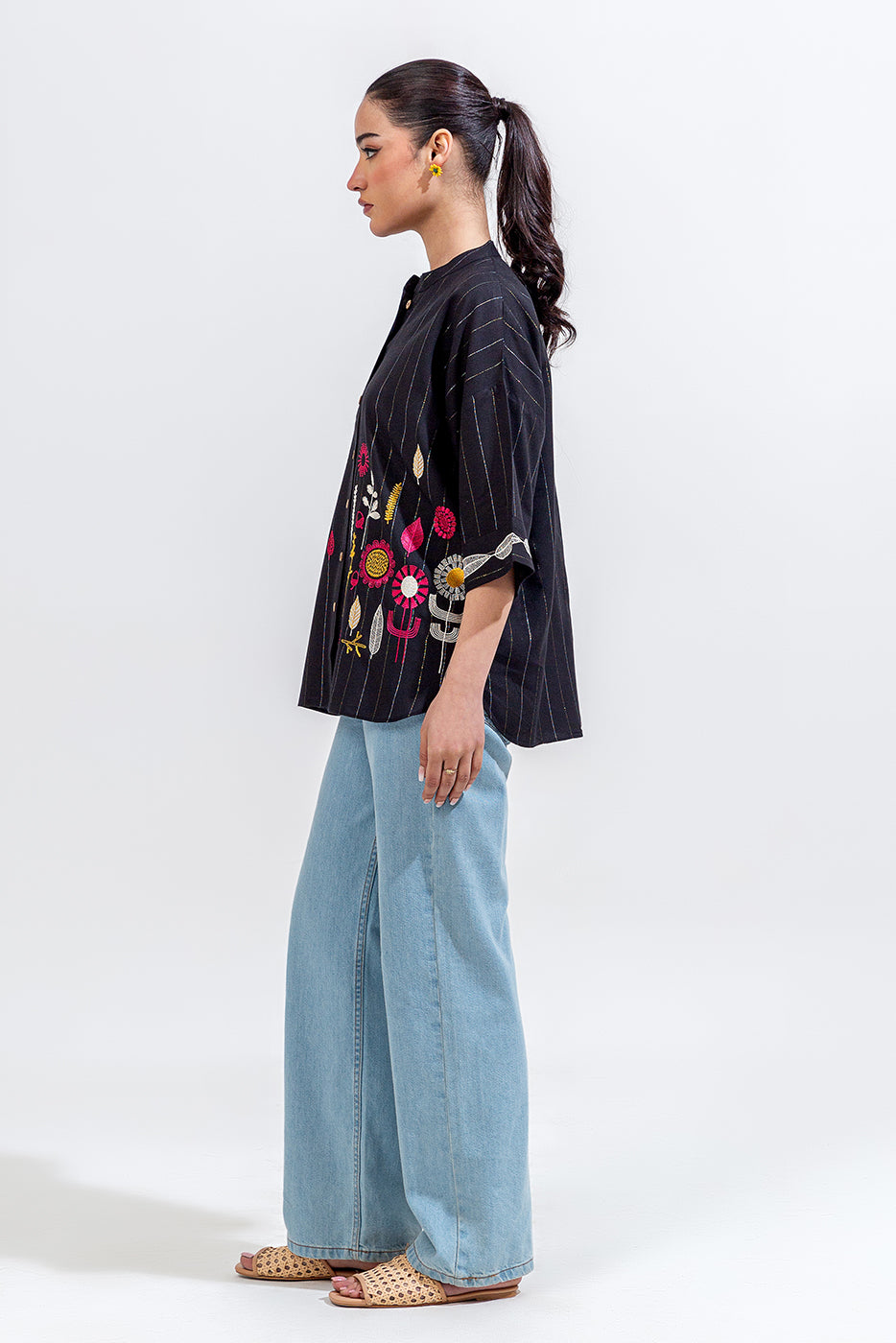Embroidered Viscose Top (Pret)