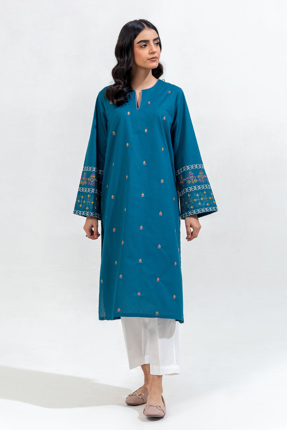 Embroidered Cambric Shirt (Pret)
