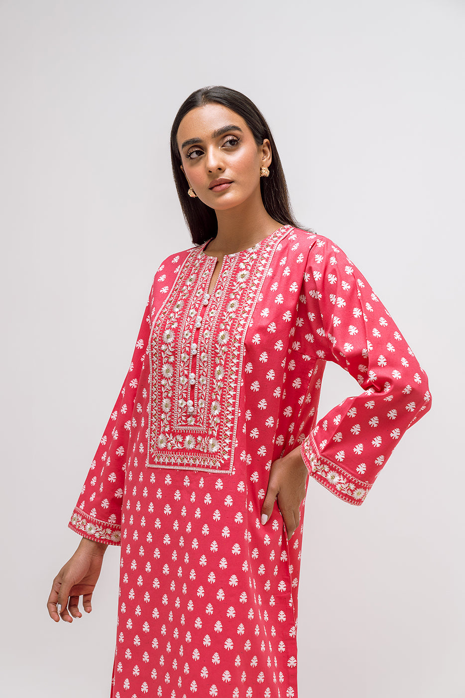Embroidered Cambric Shirt (Pret)