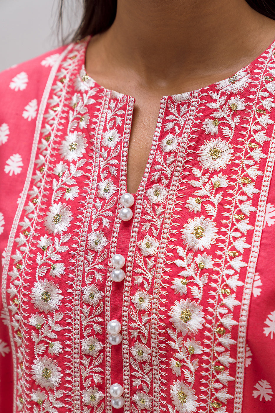 Embroidered Cambric Shirt (Pret)