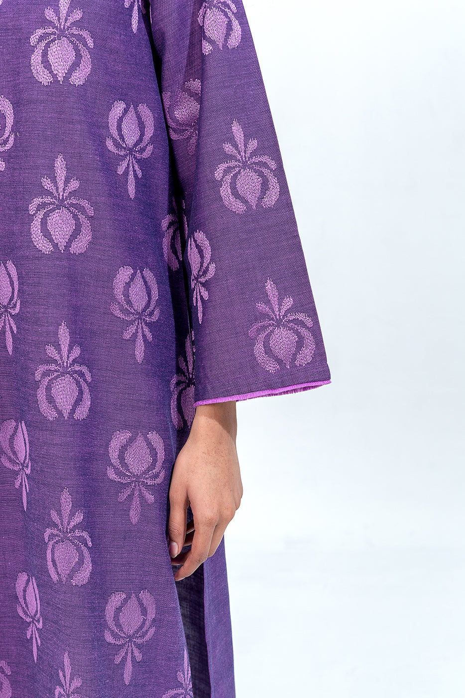 2 Piece Embroidered Chambray Suit (Pret)