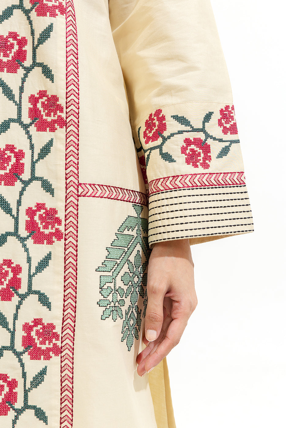 2 Piece Embroidered Cambric Suit (Pret)