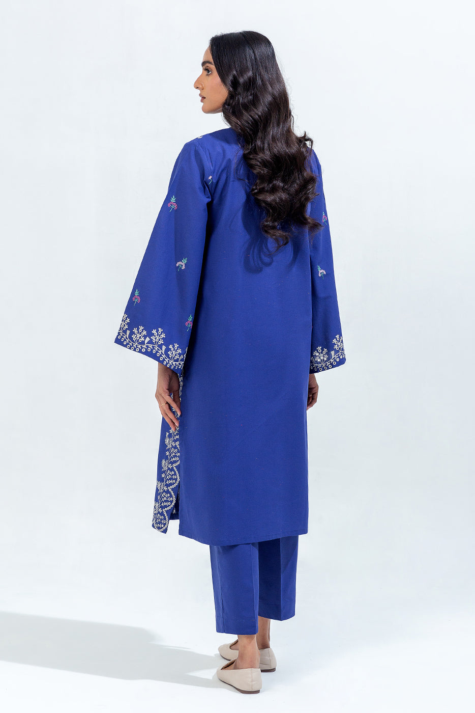 2 Piece Embroidered Cambric Suit (Pret)
