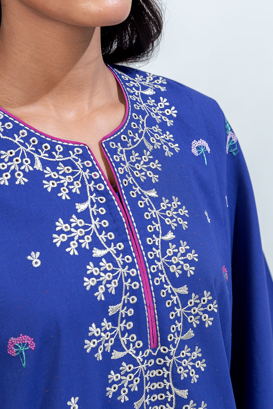2 Piece Embroidered Cambric Suit (Pret)