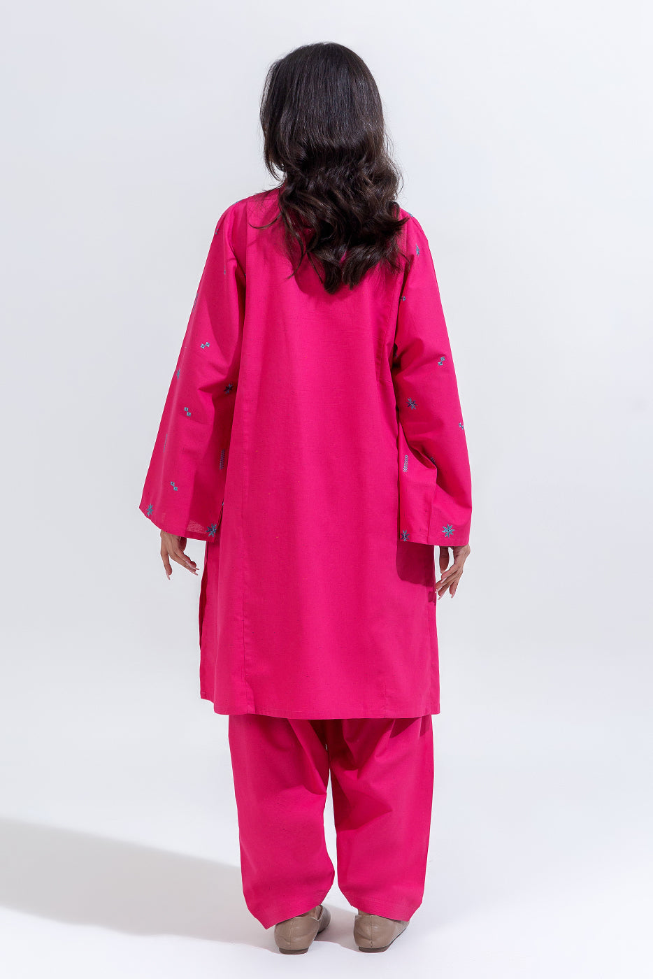 2 Piece Embroidered Cambric Suit (Pret)