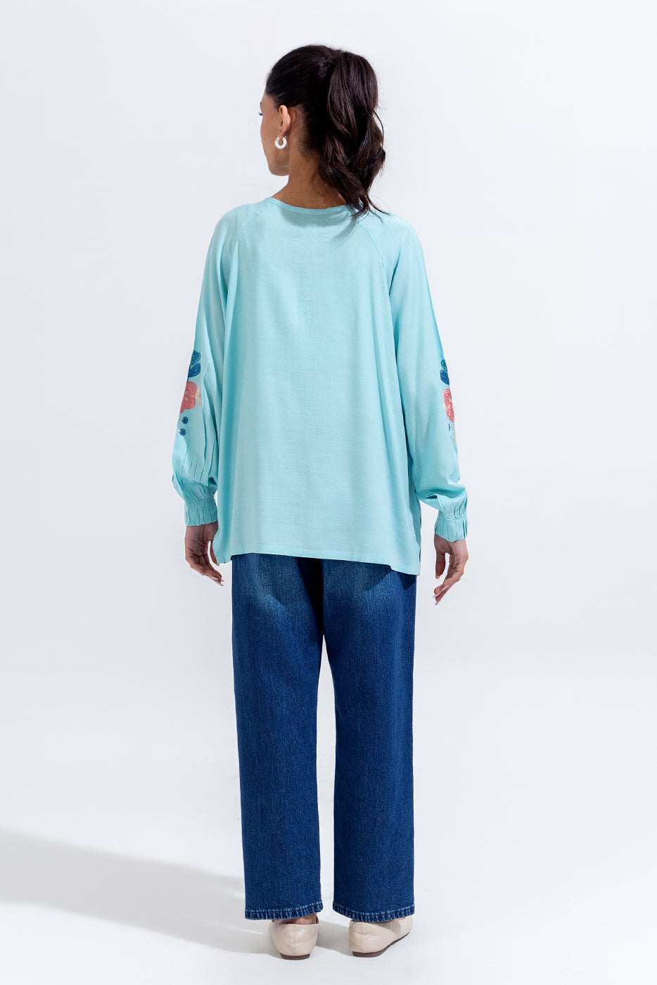 Embroidered Viscose Top (Pret)