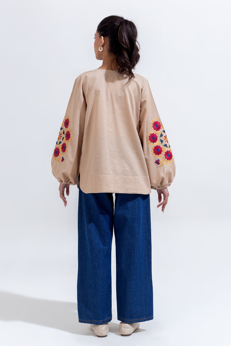 Embroidered Khaddar Top (Pret)