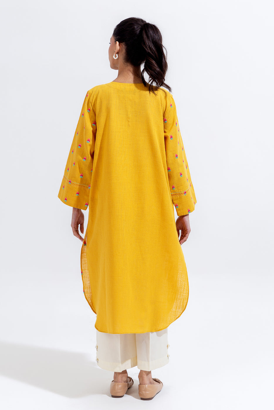 Embroidered Two Way Slub Shirt (Pret)