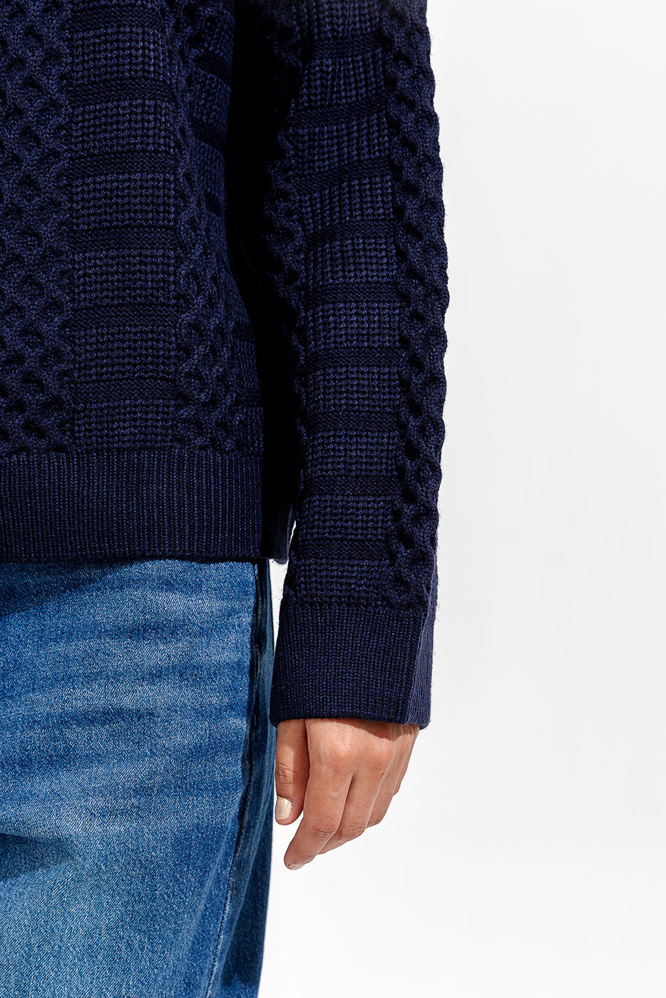 Knitted Crew Neck Cardigan