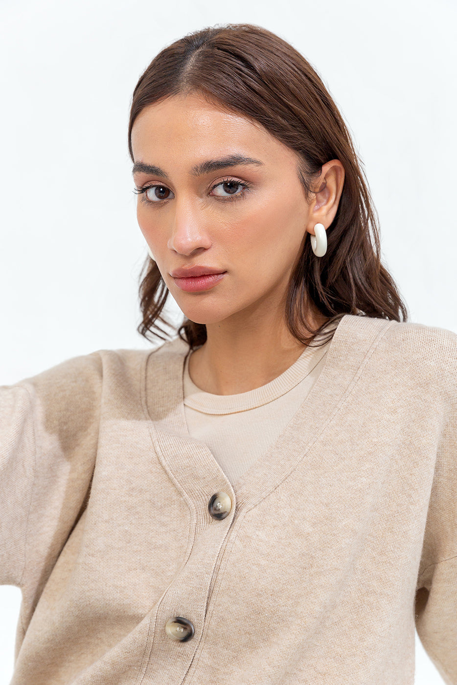 V Neck Knit Cardigan