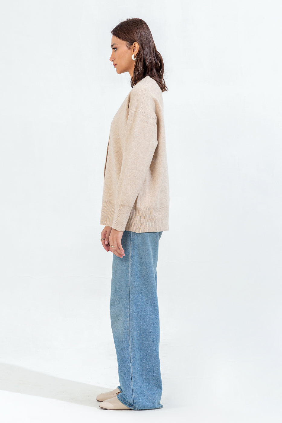 V Neck Knit Cardigan