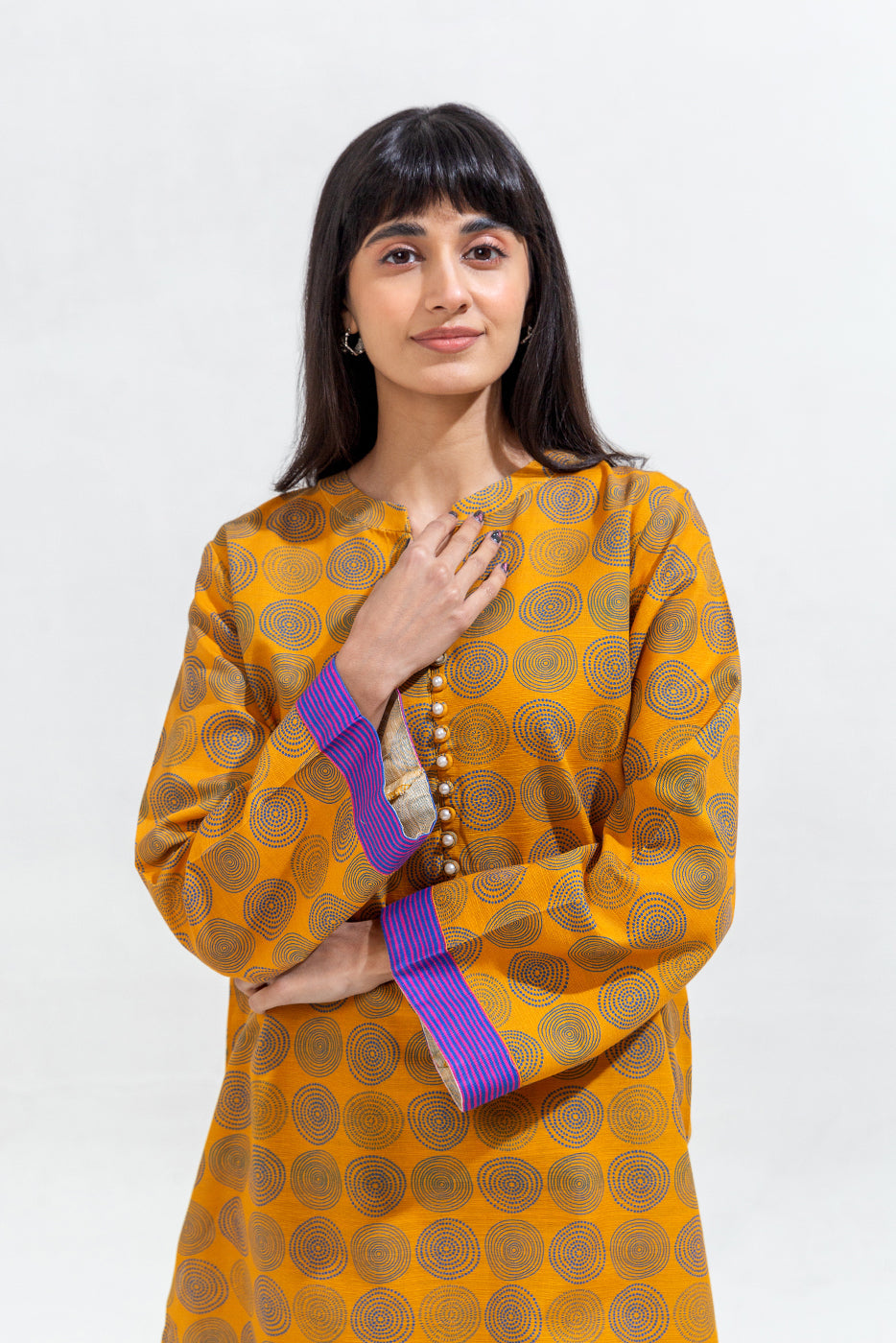 Printed Khaddar Shirt (Pret)