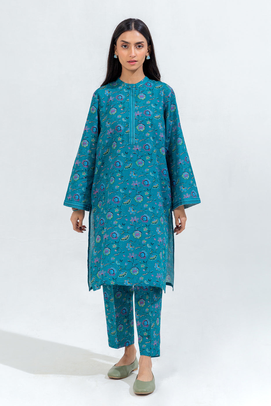 Printed Khaddar Shirt (Pret)