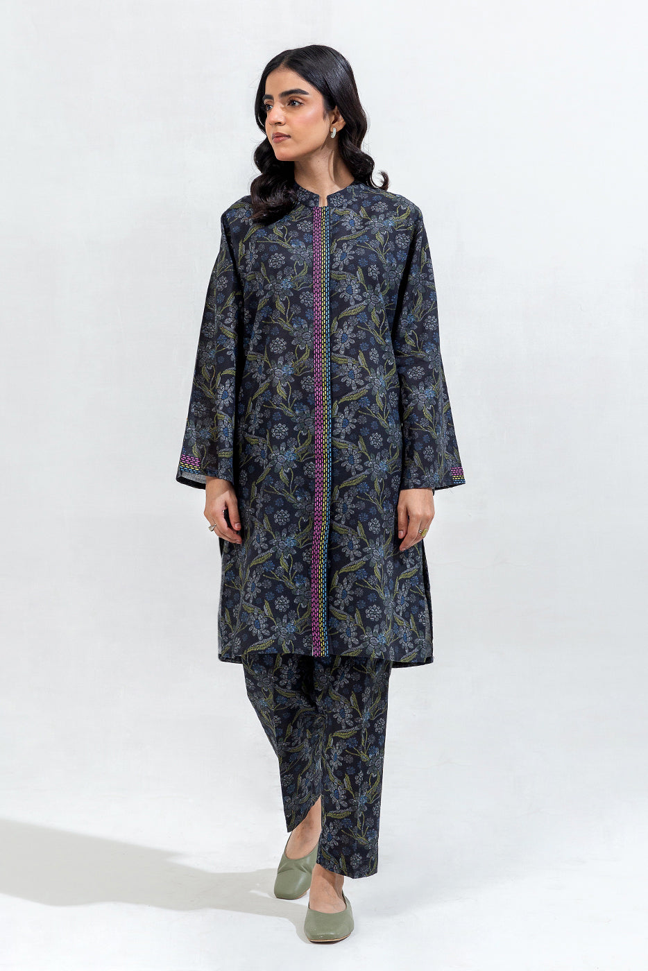 Printed Khaddar Shirt (Pret)