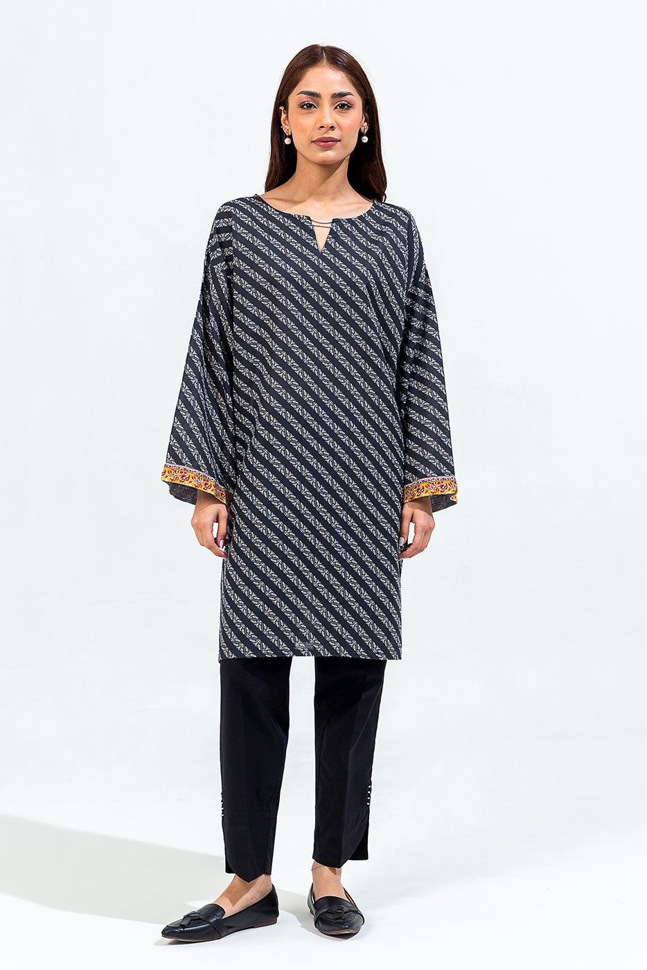 Printed Khaddar Shirt (Pret)