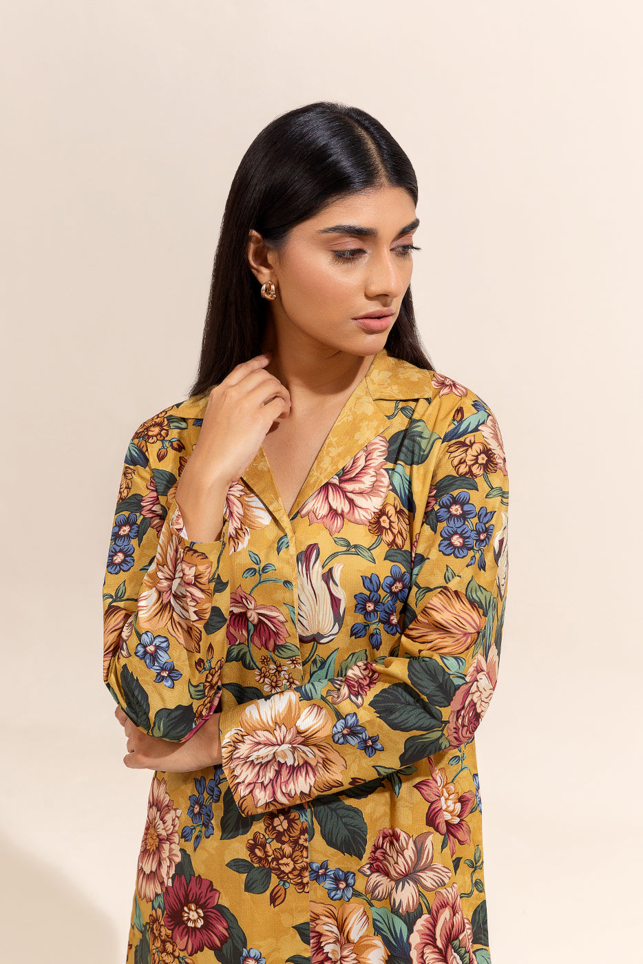 2 Piece Printed Linen Suit-Oasis Bloom (Unstitched)