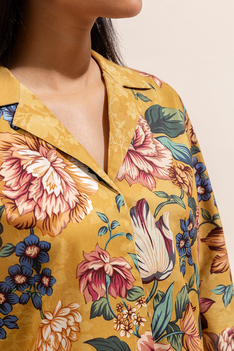 2 Piece Printed Linen Suit-Oasis Bloom (Unstitched)