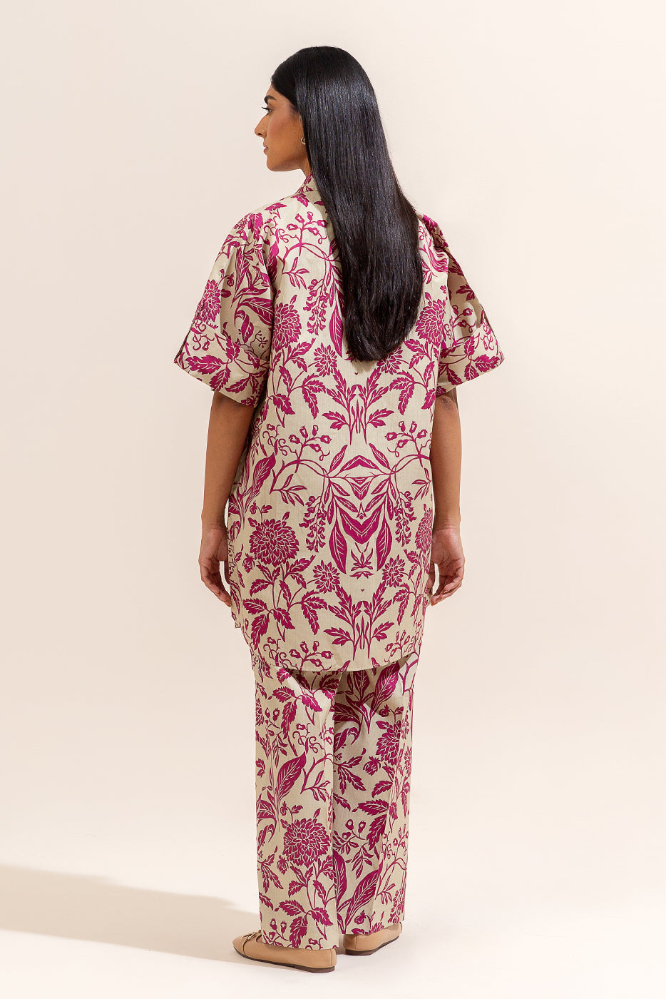 2 Piece Printed Linen Suit-Orchid Musk (Unstitched)