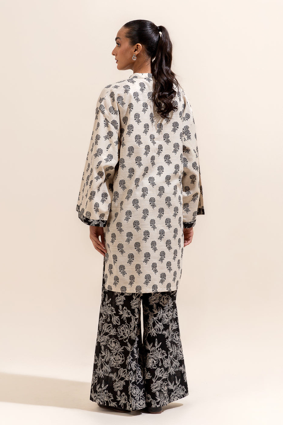 2 Piece Printed Khaddar Suit-Roseate Buff (Unstitched)
