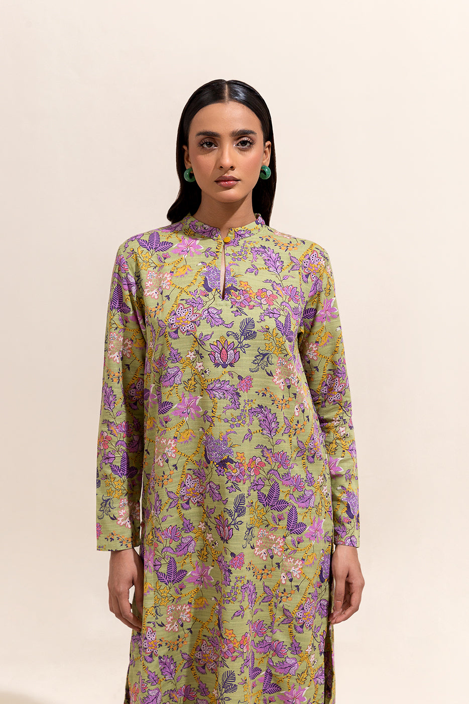 2 Piece Printed Khaddar Suit-Lavender Bloom (Unstitched)