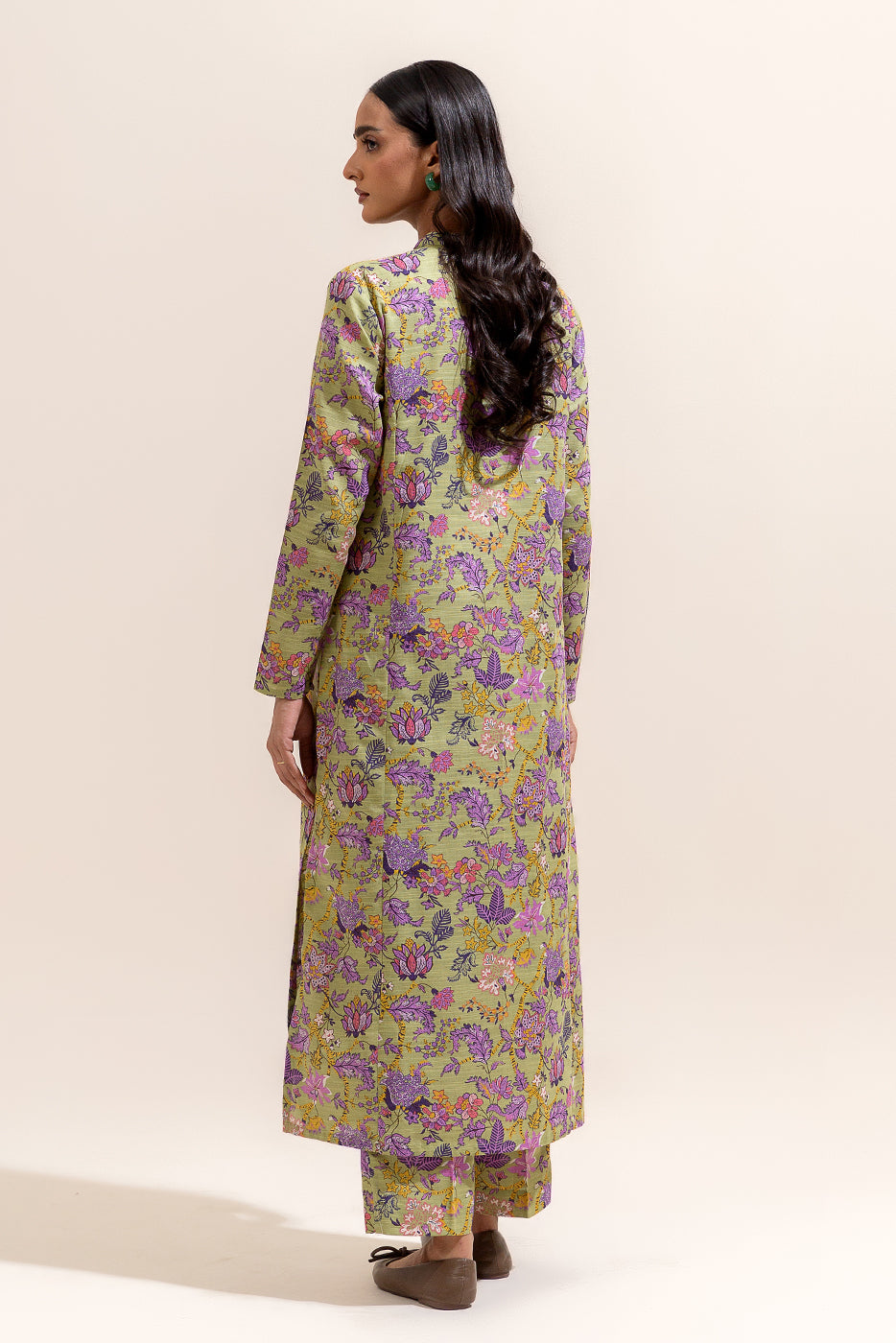 2 Piece Printed Khaddar Suit-Lavender Bloom (Unstitched)