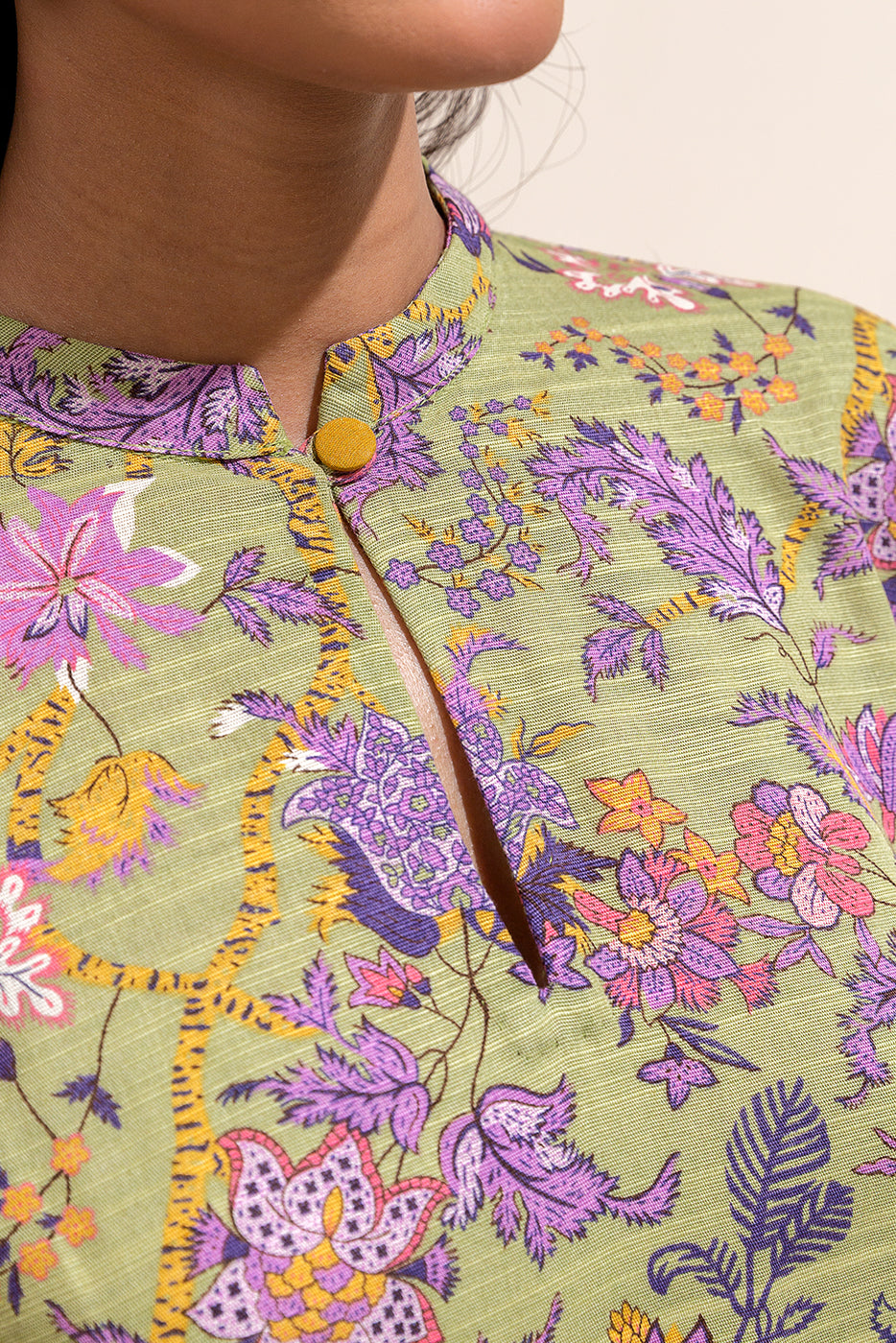 2 Piece Printed Khaddar Suit-Lavender Bloom (Unstitched)