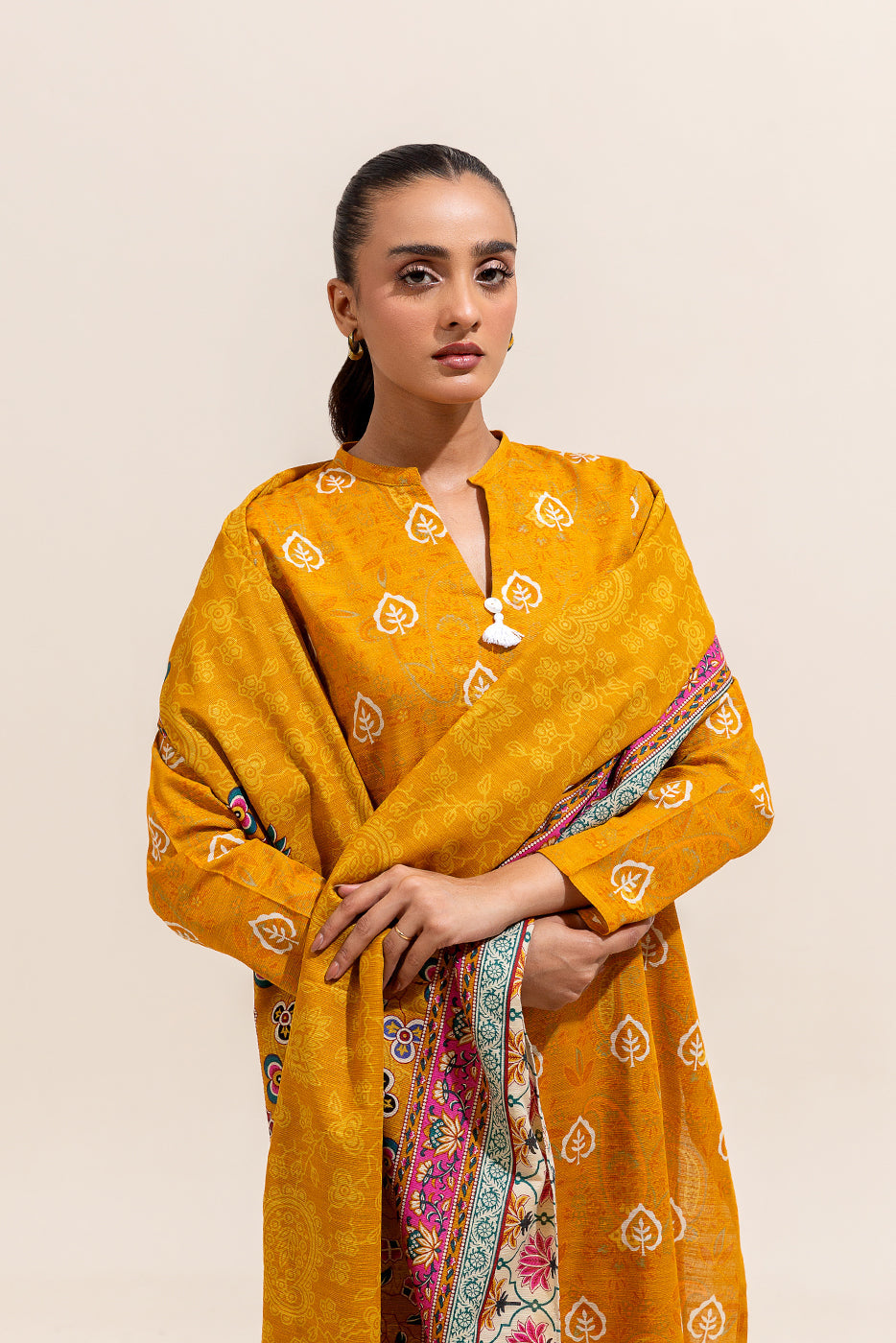 2 Piece Printed Khaddar Suit-Medallion Hue (Unstitched)