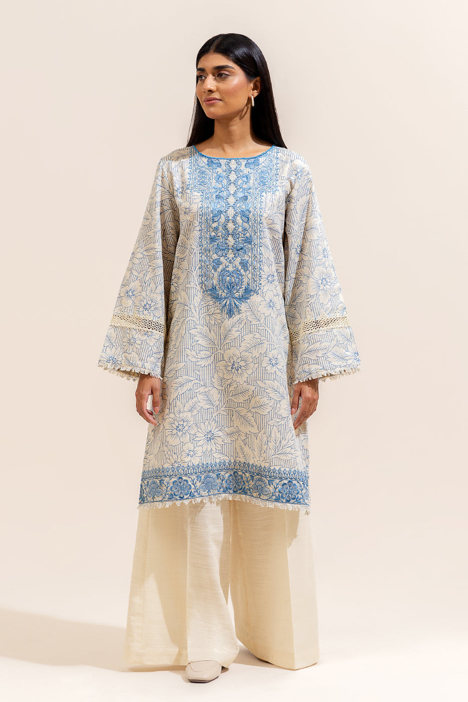 2 Piece Embroidered Khaddar Suit-Ivory Aura (Unstitched)