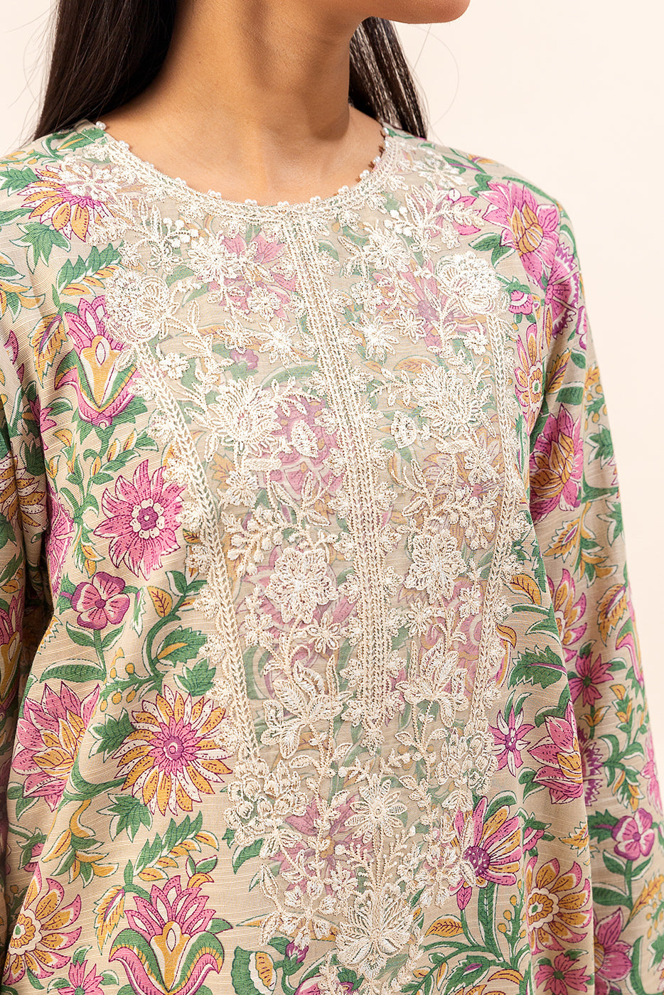 2 Piece Embroidered Khaddar Suit-Celestial Orchid (Unstitched)