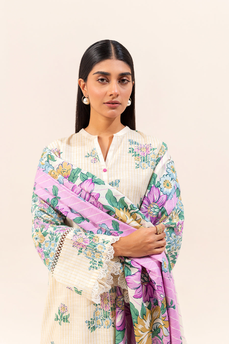 3 Piece Printed Khaddar Suit-Floral Euphoria (Unstitched)