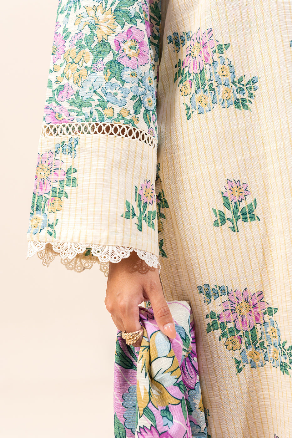 3 Piece Printed Khaddar Suit-Floral Euphoria (Unstitched)
