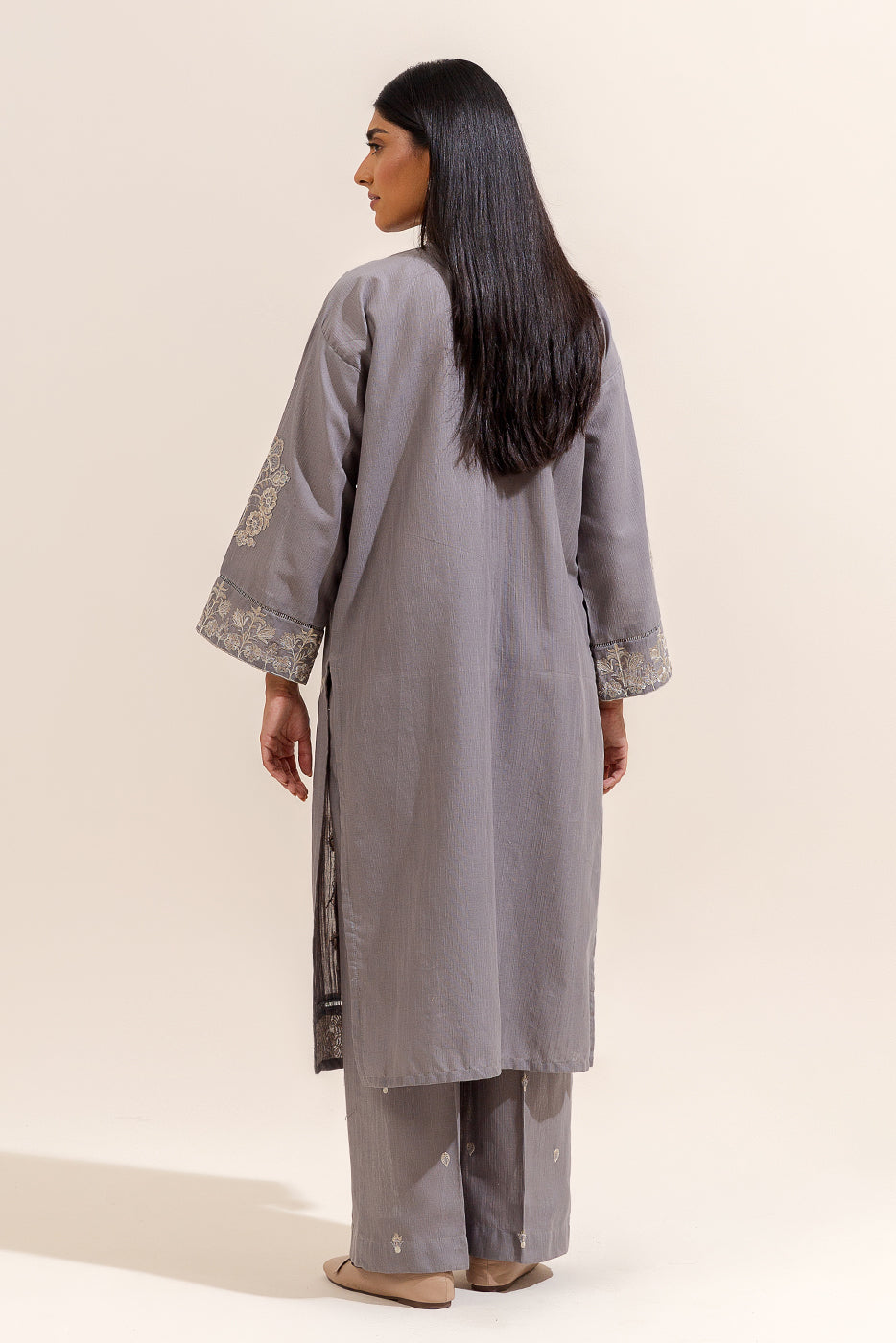 2 Piece Embroidered Khaddar Suit-Persian Pearl (Unstitched)