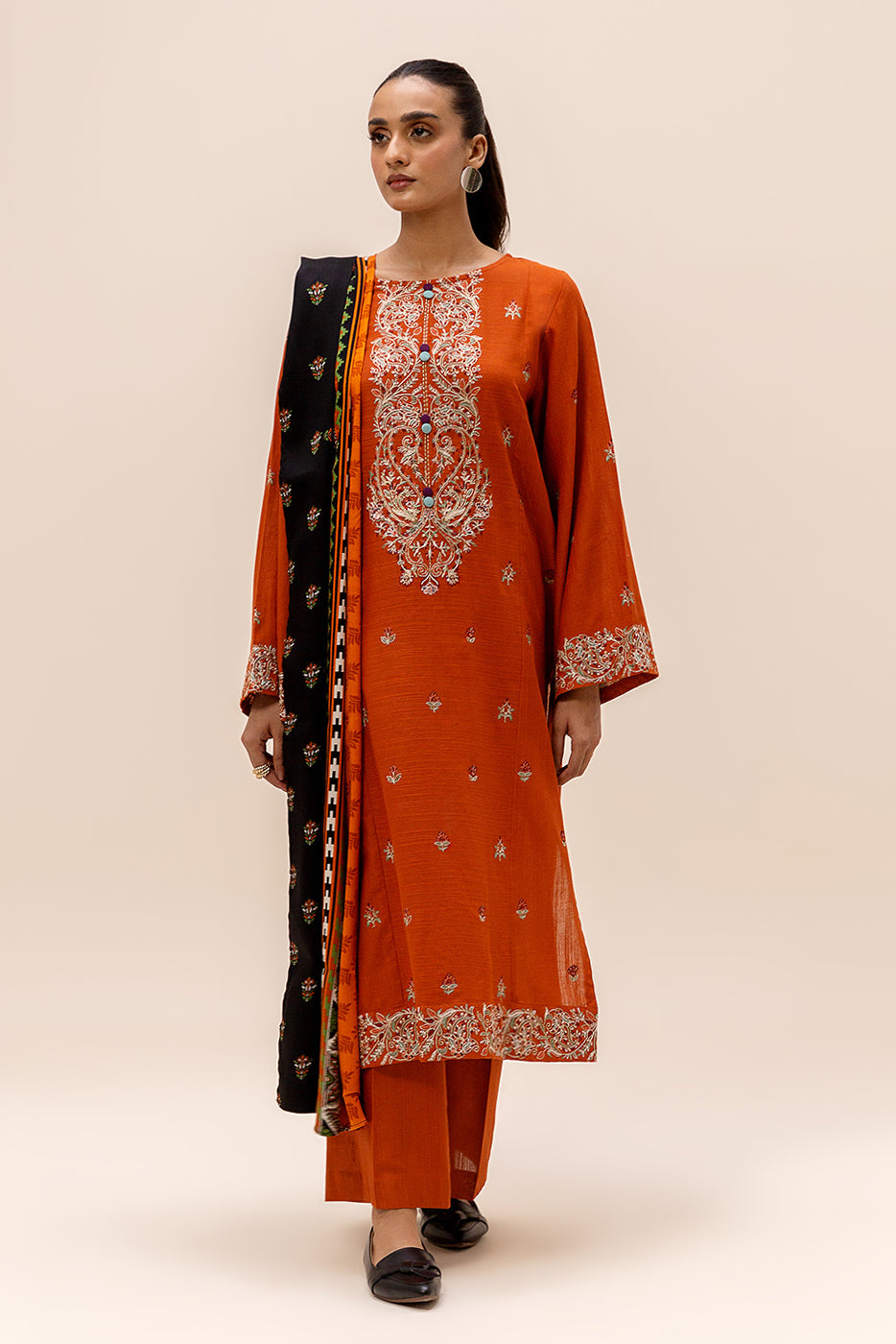 3 Piece Embroidered Khaddar Suit-Sedona Drape (Unstitched)