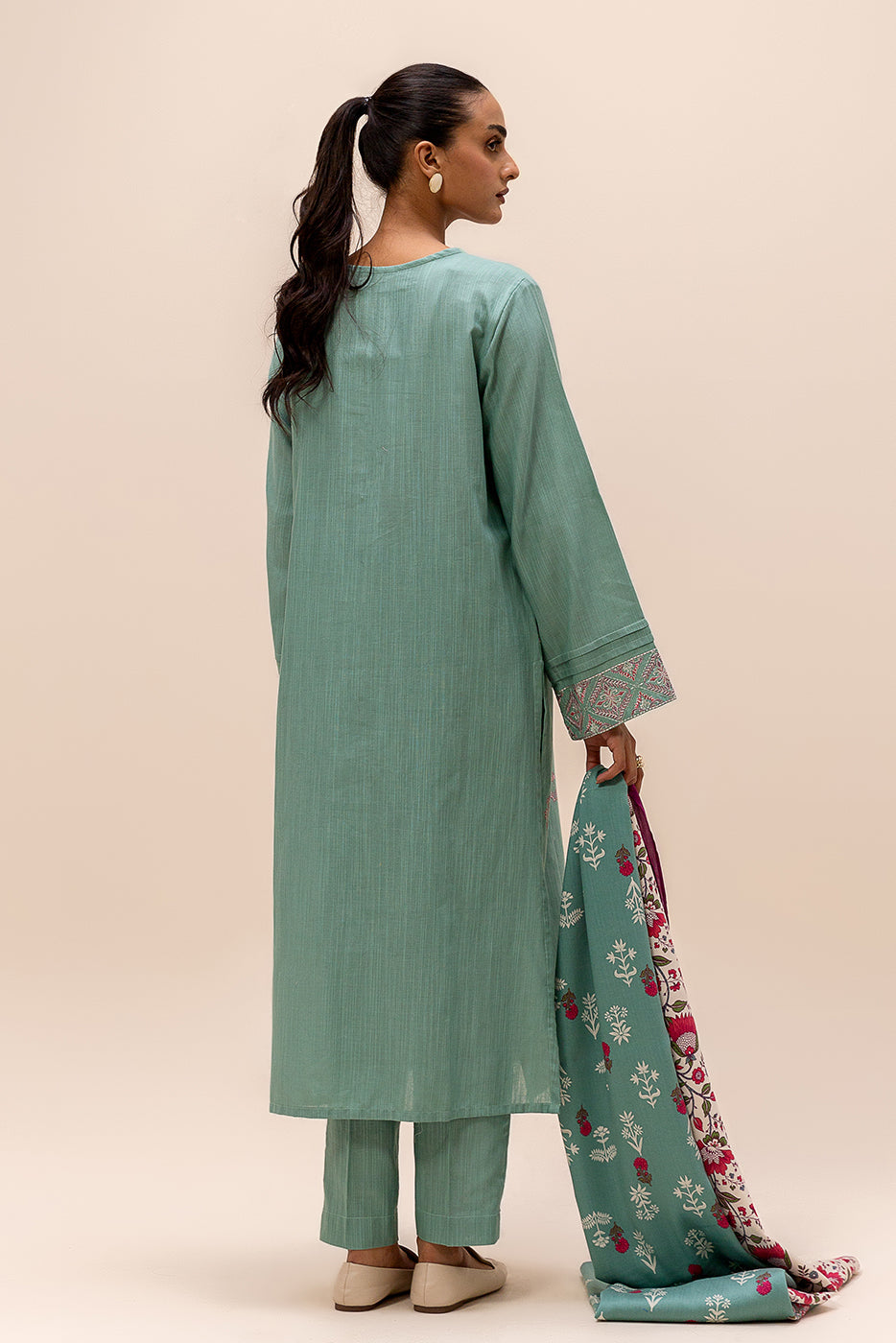 3 Piece Embroidered Khaddar Suit-Nevada Blush (Unstitched)