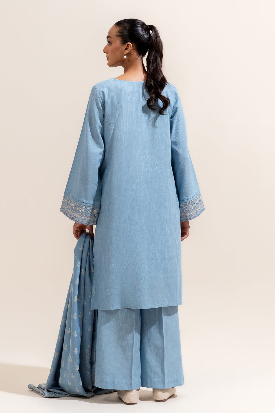 3 Piece Embroidered Khaddar Suit-Sheer Bliss (Unstitched)