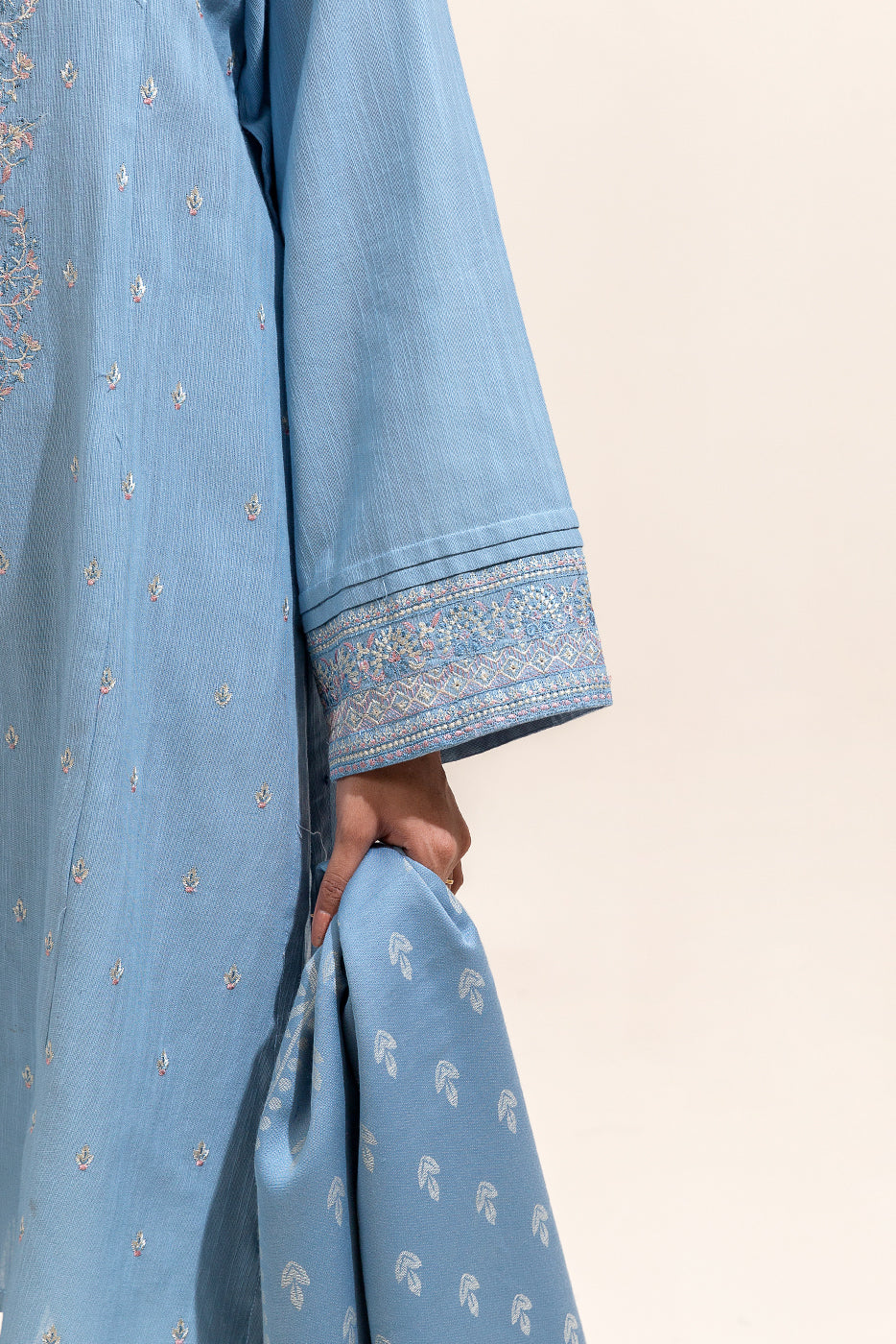 3 Piece Embroidered Khaddar Suit-Sheer Bliss (Unstitched)