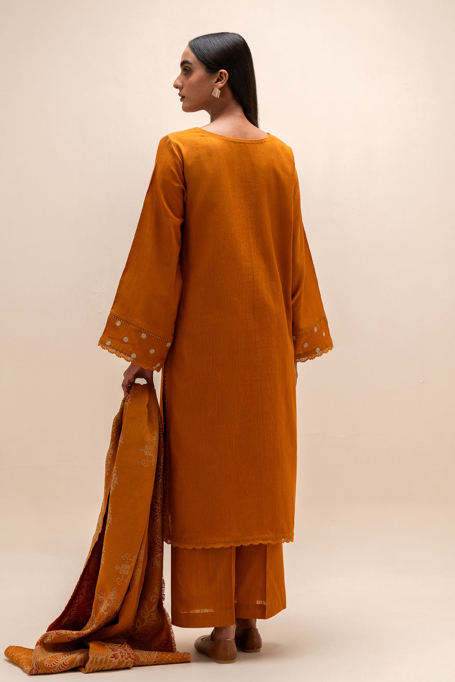 3 Piece Embroidered Khaddar Suit-Medallion Lace (Unstitched)