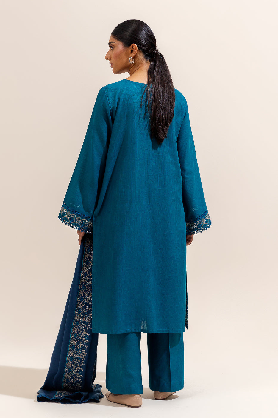3 Piece Embroidered Khaddar Suit-Garden Bliss (Unstitched)