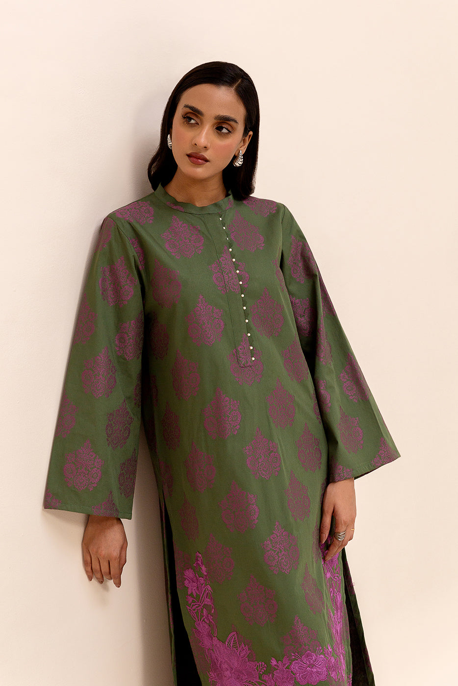 2 Piece Embroidered Jacquard Suit-Drylac Dew (Unstitched)