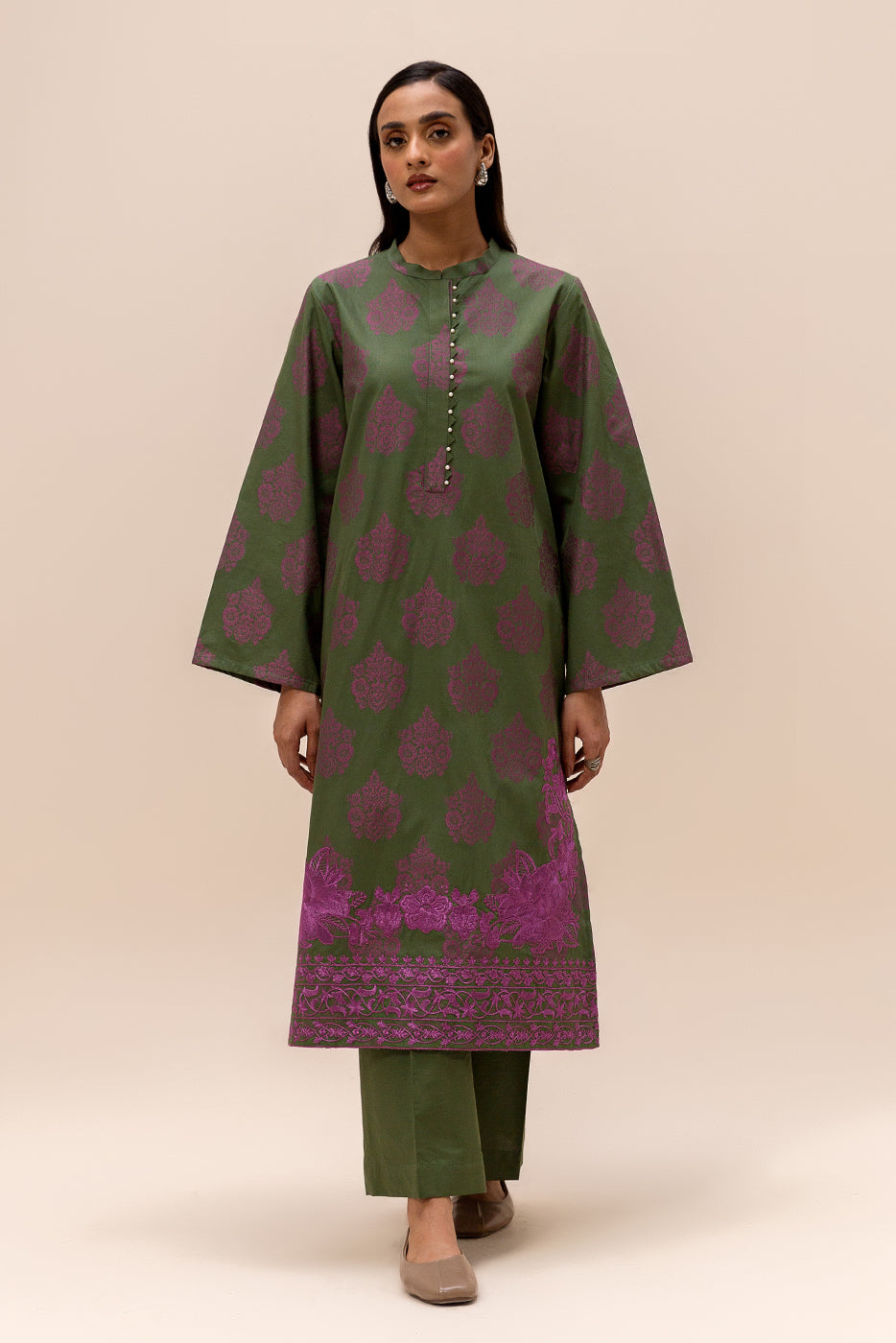 2 Piece Embroidered Jacquard Suit-Drylac Dew (Unstitched)
