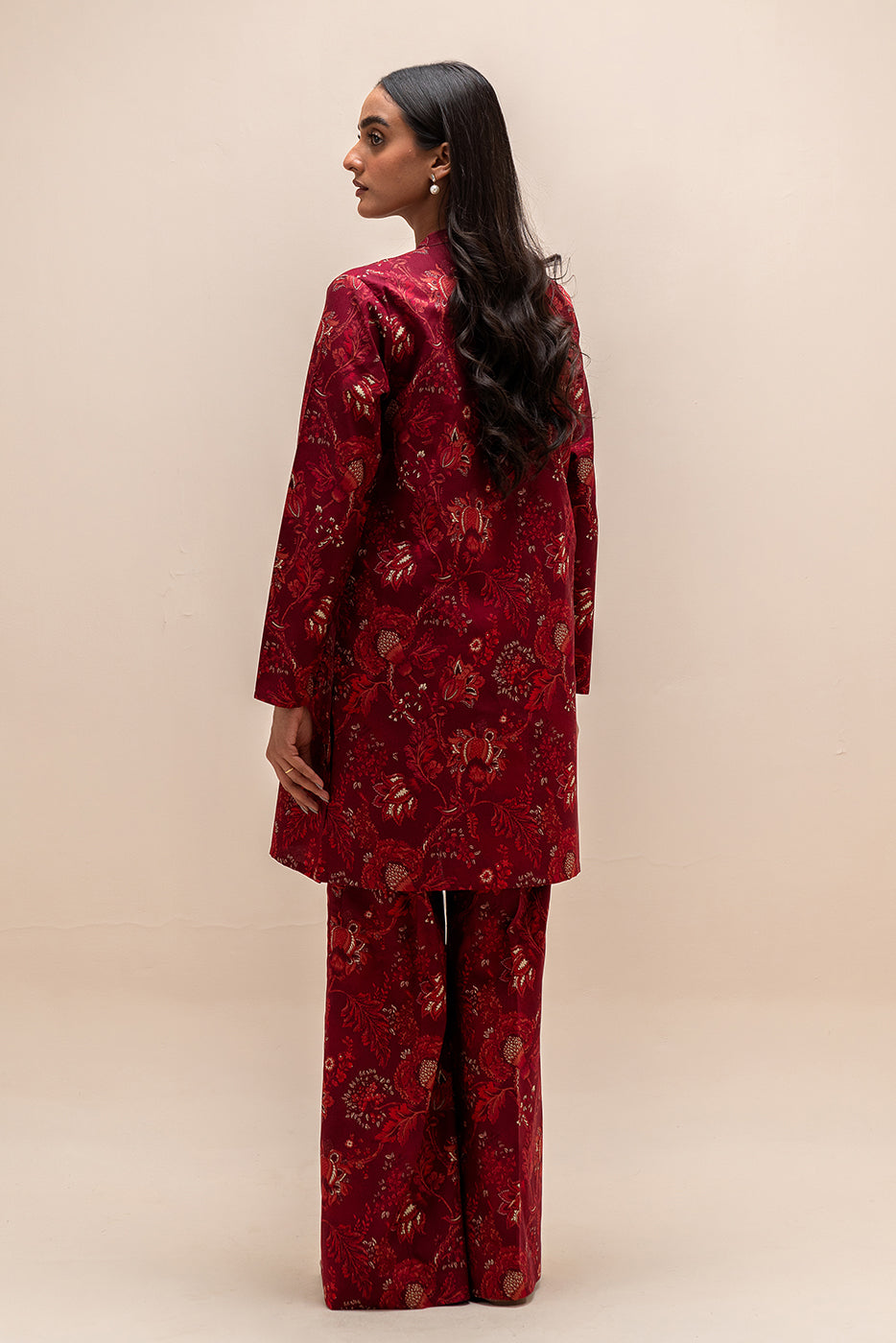 2 Piece Printed Linen Suit-Scarlet Jacob (Unstitched)