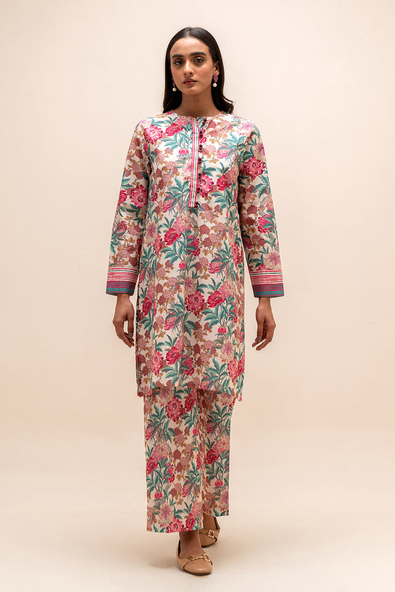 2 Piece Printed Linen Suit-Blossom Tale (Unstitched)