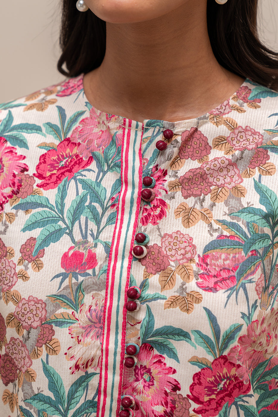 2 Piece Printed Linen Suit-Blossom Tale (Unstitched)