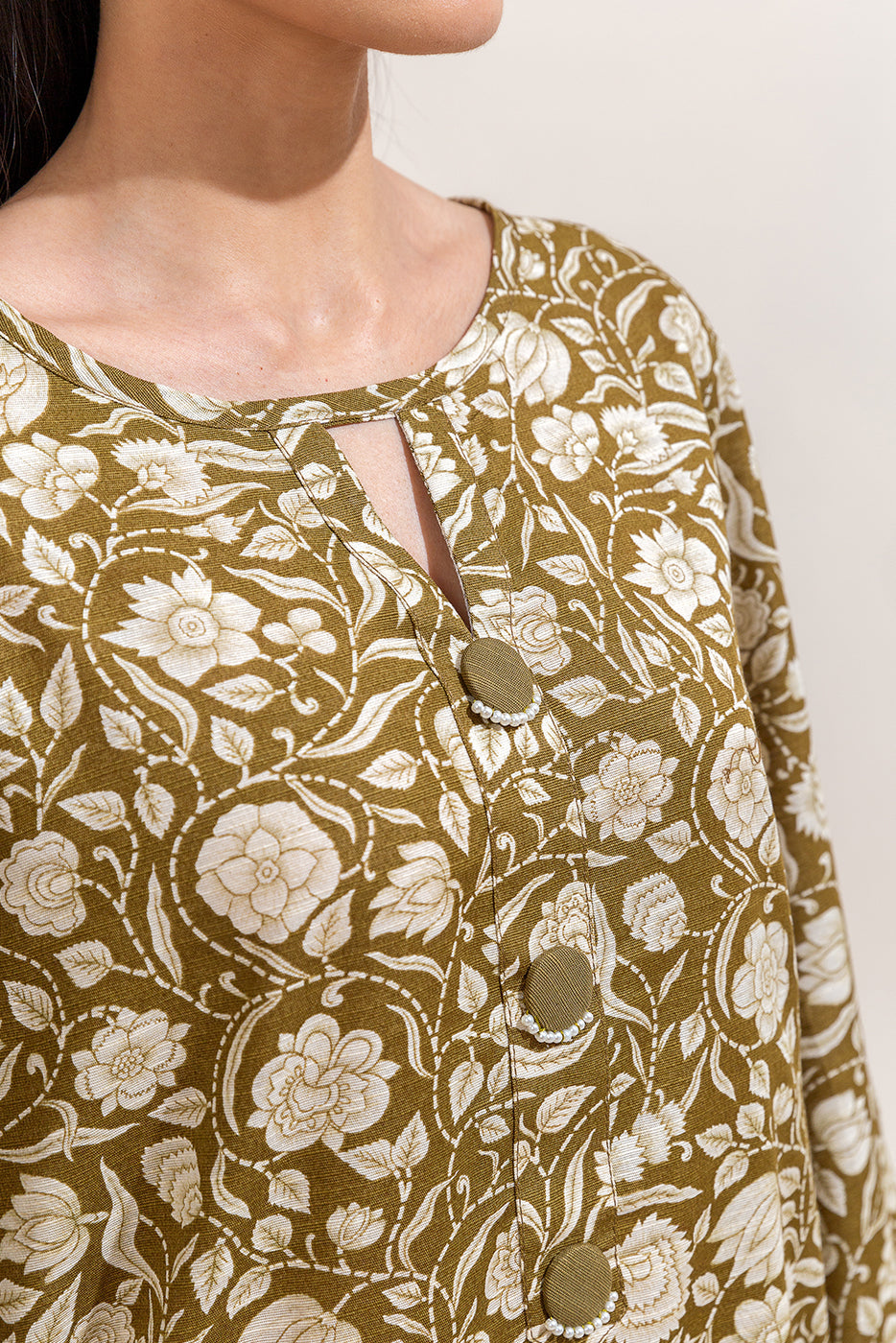 2 Piece Printed Khaddar Suit-Pesto Glaze (Unstitched)
