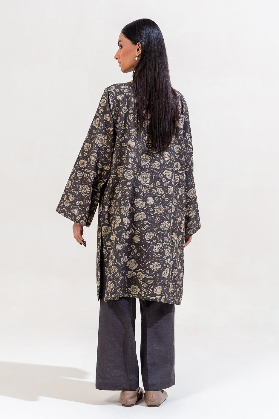 2 Piece Embroidered Khaddar Suit-Shadow Noir (Unstitched)